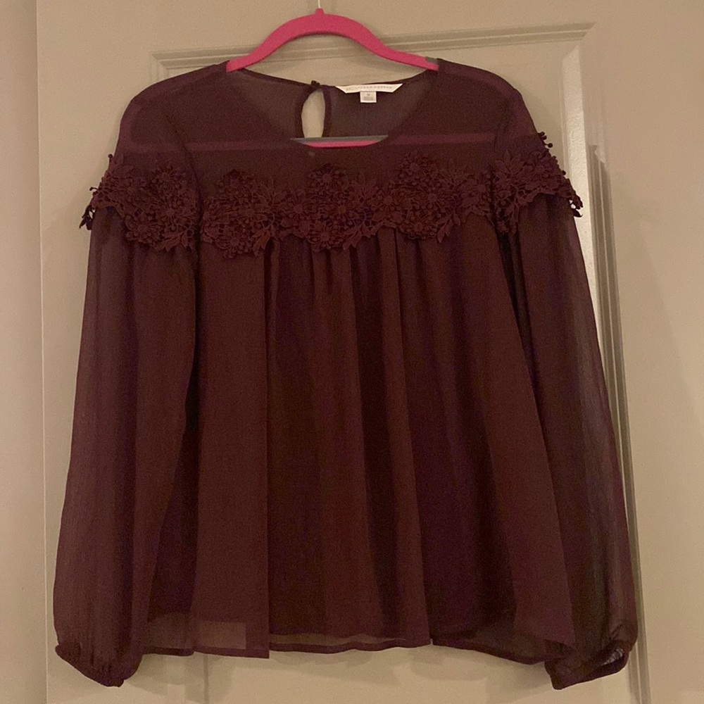 Lauren Conrad Sheer Floral Blouse